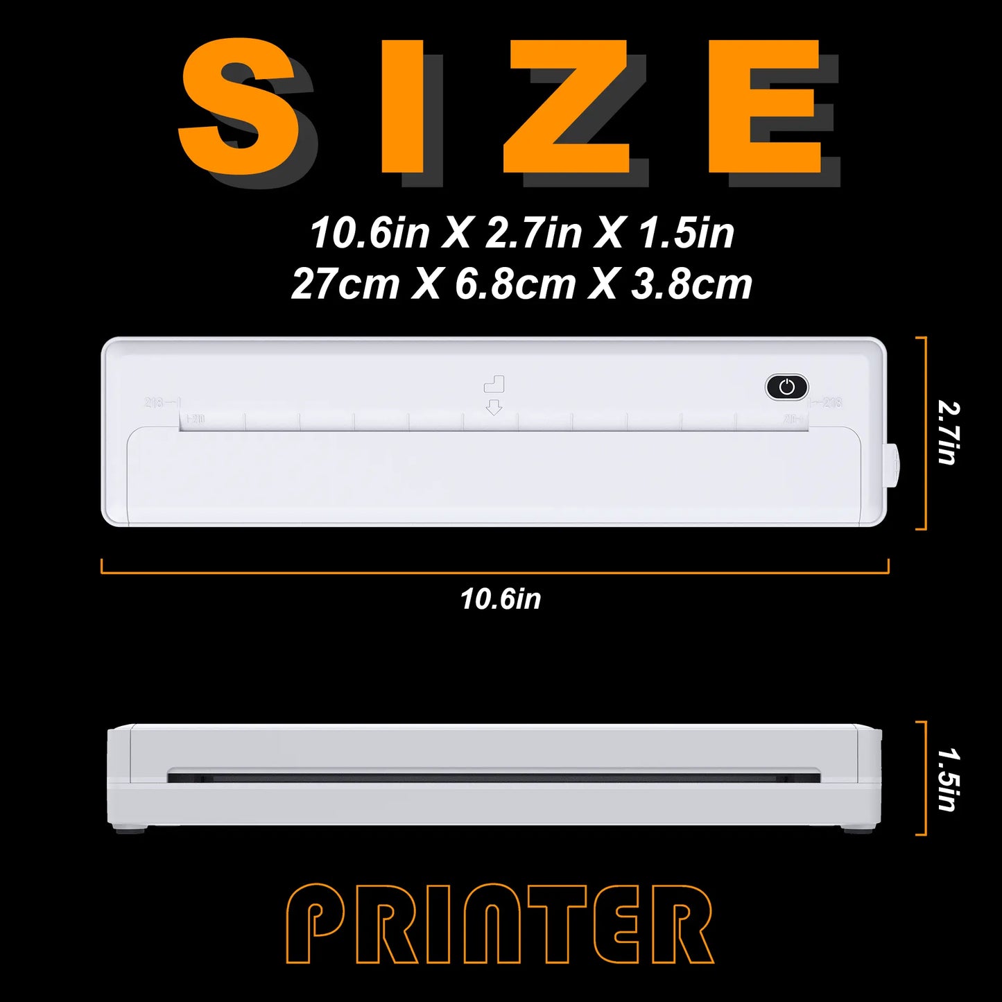 JOYYE Portable Printer, Portable A4, Mini Printer & Cartoon Sticker, Portable Thermal Printer, Travel, Mobile Office, School
