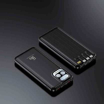 20000Mah 66W Fast Charging Power Bank PD 20W Portable Charger for Iphone Samsung Android - Black
