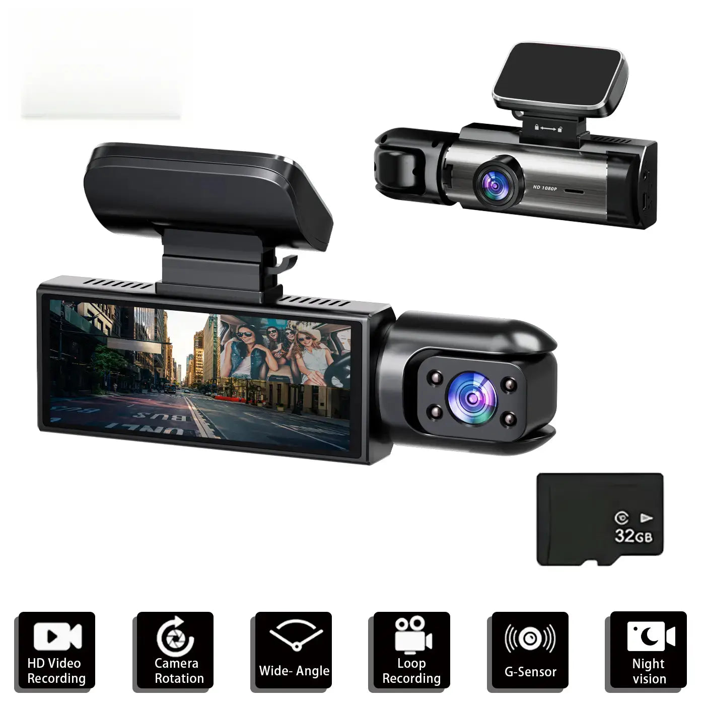 Full HD 1080P Dual Camera Dash Cam 3.16 Inch IPS Screen Car Driving Recorder with IR Night Vision G Sensor Loop Recording Parking Monitor Wide Angle Lens Accident Evidence Car Camera 4K Dashcam for Safety 24 Hour Parking Mode Car Accessories Electronics C