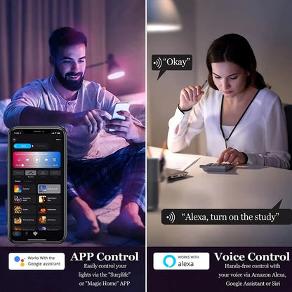 Smart Wifi LED Bulb, APP Control & Voice Control Dimmable RGBCW Smart Home Lighting, Color Changing Bluetooth-Compatible LED Bulb for Bedroom