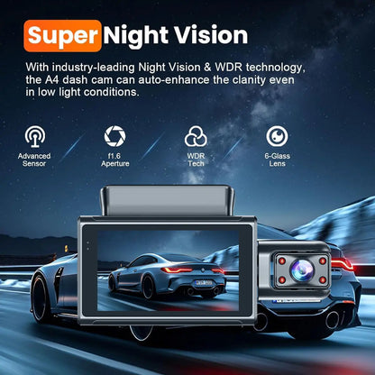Dual Dash Cam Front and Inside,5G Wifi Car Camera with 64GB Card, 1080P ,Super Night Vision Dashboard Camera App Control