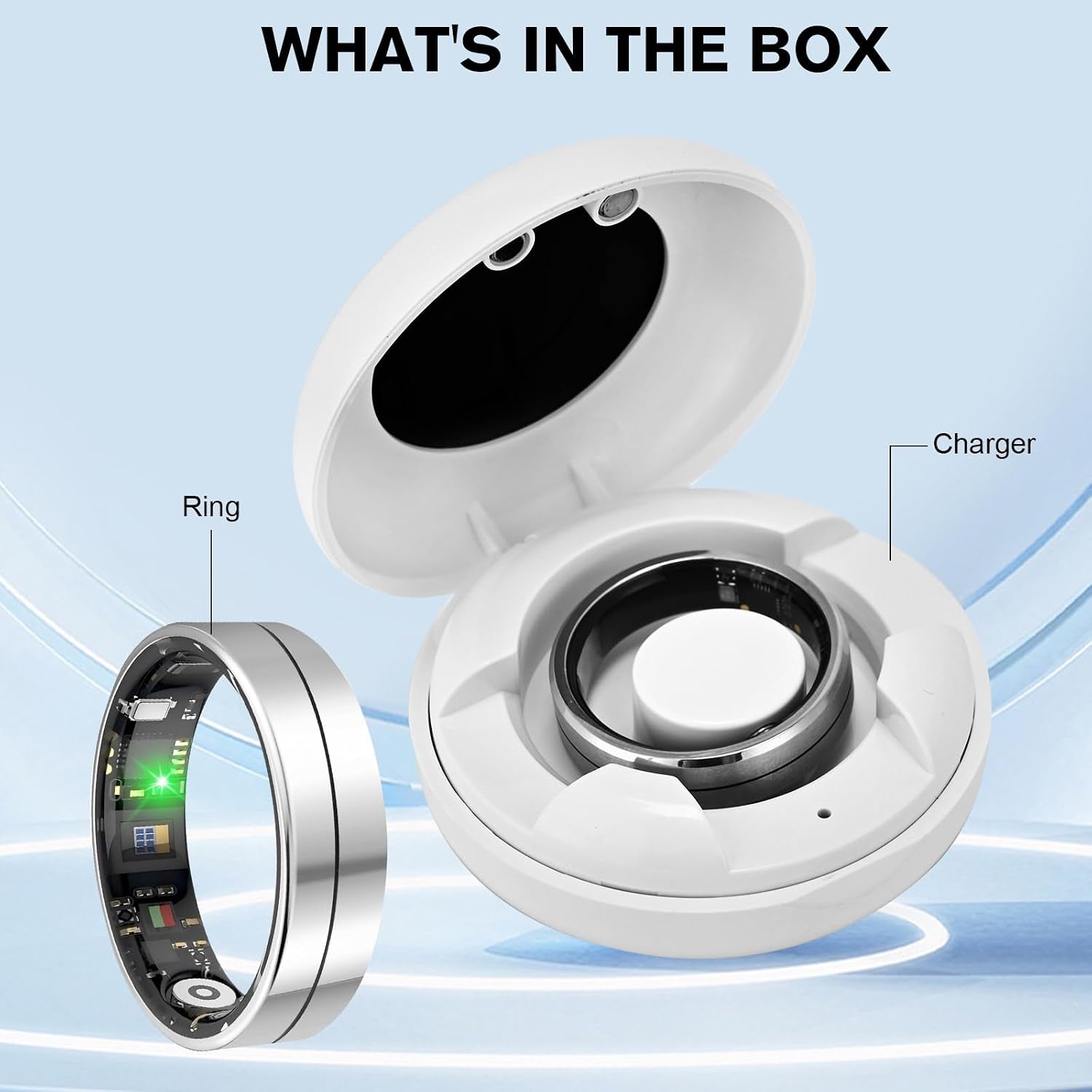 -X1 Smart Health Ring,Heart Rate-Nighttime Sleep Monitoring-5Atm Waterproof Exercise Recording Fitness Tracker-No Subscription Fee 8#