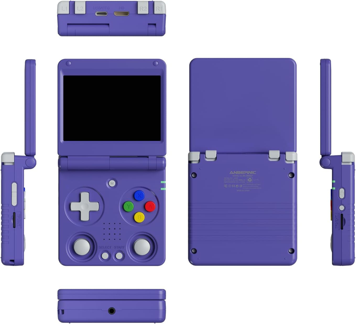 Anbernic RG34XXSP Retro Handheld Game Console RG34XX SP Retro Gaming Console with 64G Preloaded 5000+ Games,3300 Mah Battey, Portable Pocket Arcade Support 30+ Simulators 5G Wifi Bluetooth HD Indigo