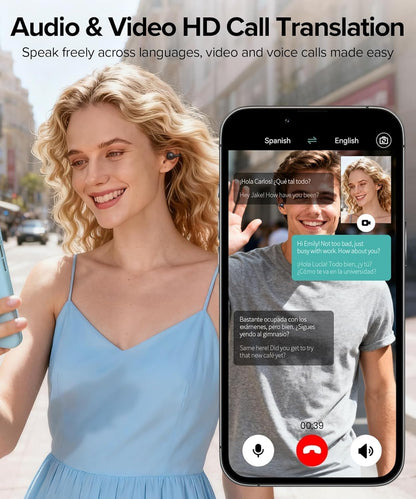 Hybrid Active Noise Cancelling Earbuds Ear Buds Wireless Earbuds with AI Translation Real Time Bluetooth Headphones 56H Playback Hi-Res Stereo Open Ear Buds & Charging Case for Sports Workout Travel