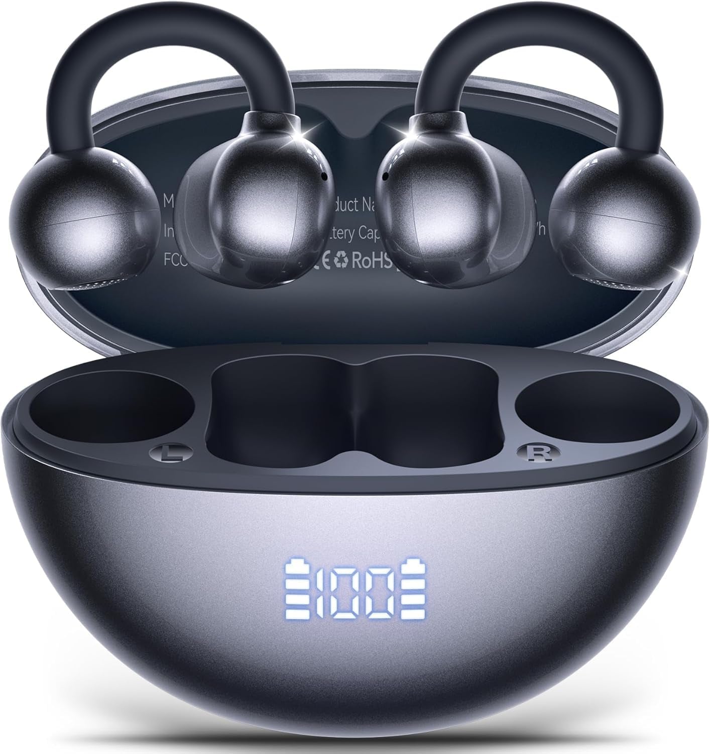 Hybrid Active Noise Cancelling Earbuds Ear Buds Wireless Earbuds with AI Translation Real Time Bluetooth Headphones 56H Playback Hi-Res Stereo Open Ear Buds & Charging Case for Sports Workout Travel