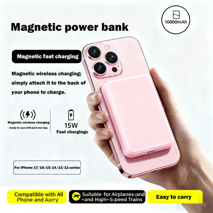 10000Mah Portable Charger, Magnetic Wireless Fast Charging Power Bank, Suitable for Iphone 17/16/15/14/13/12/Pro/Mini/Promax Magnetic Power Bank, the Best Gift for Family and Friends