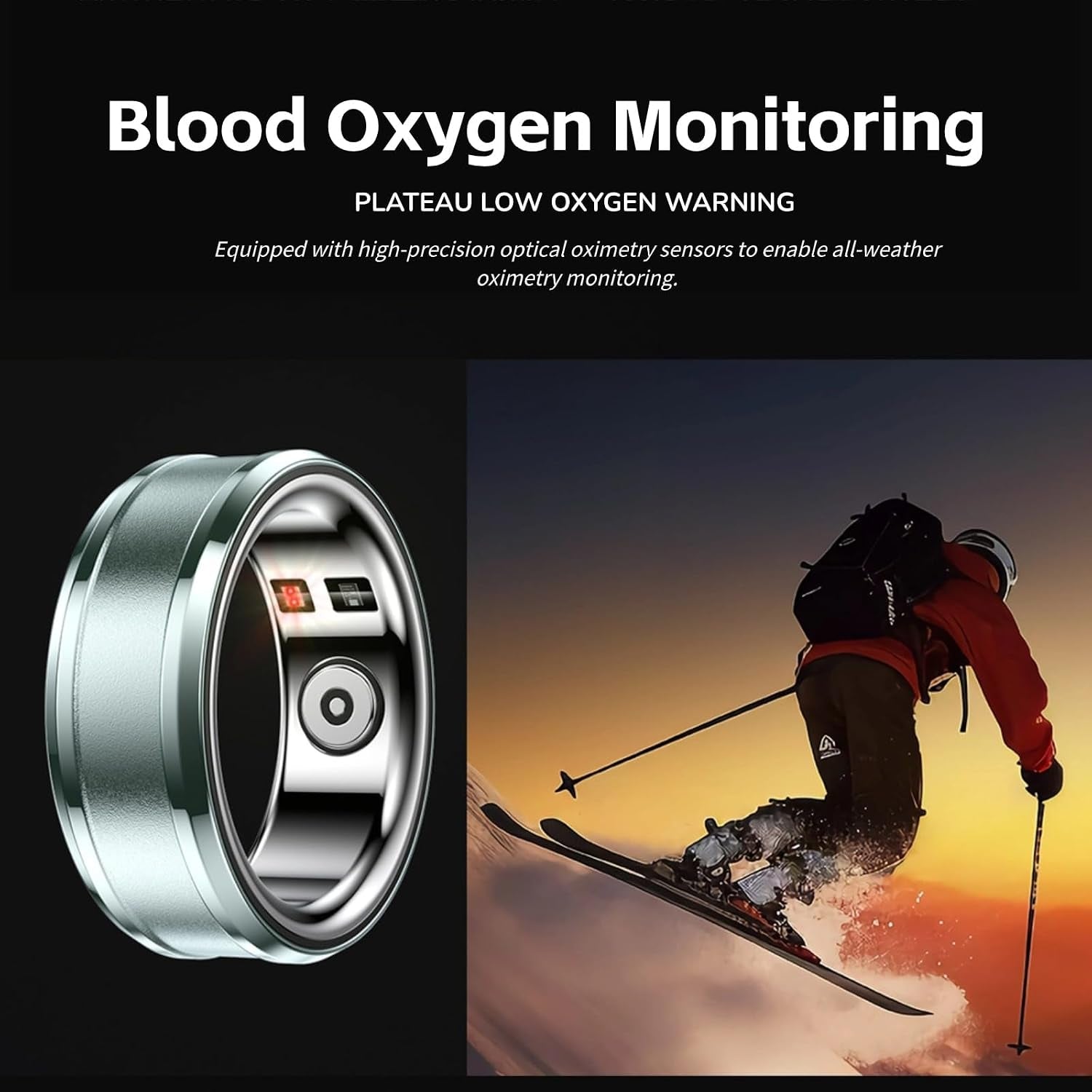 Smart Health Ring Tracker BT 5.1 Sleep Monitor Body Temperature Step Counter IP68 Waterproof Fitness Ring for Men Women