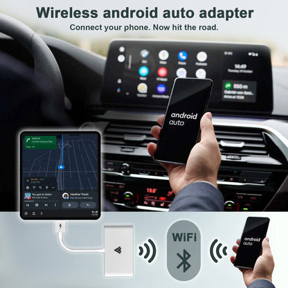 Android Auto Wireless Adapter Plug and Play Car Dongle for Factory Wired Android Auto in All Cars - Low Latency and Easy to Install