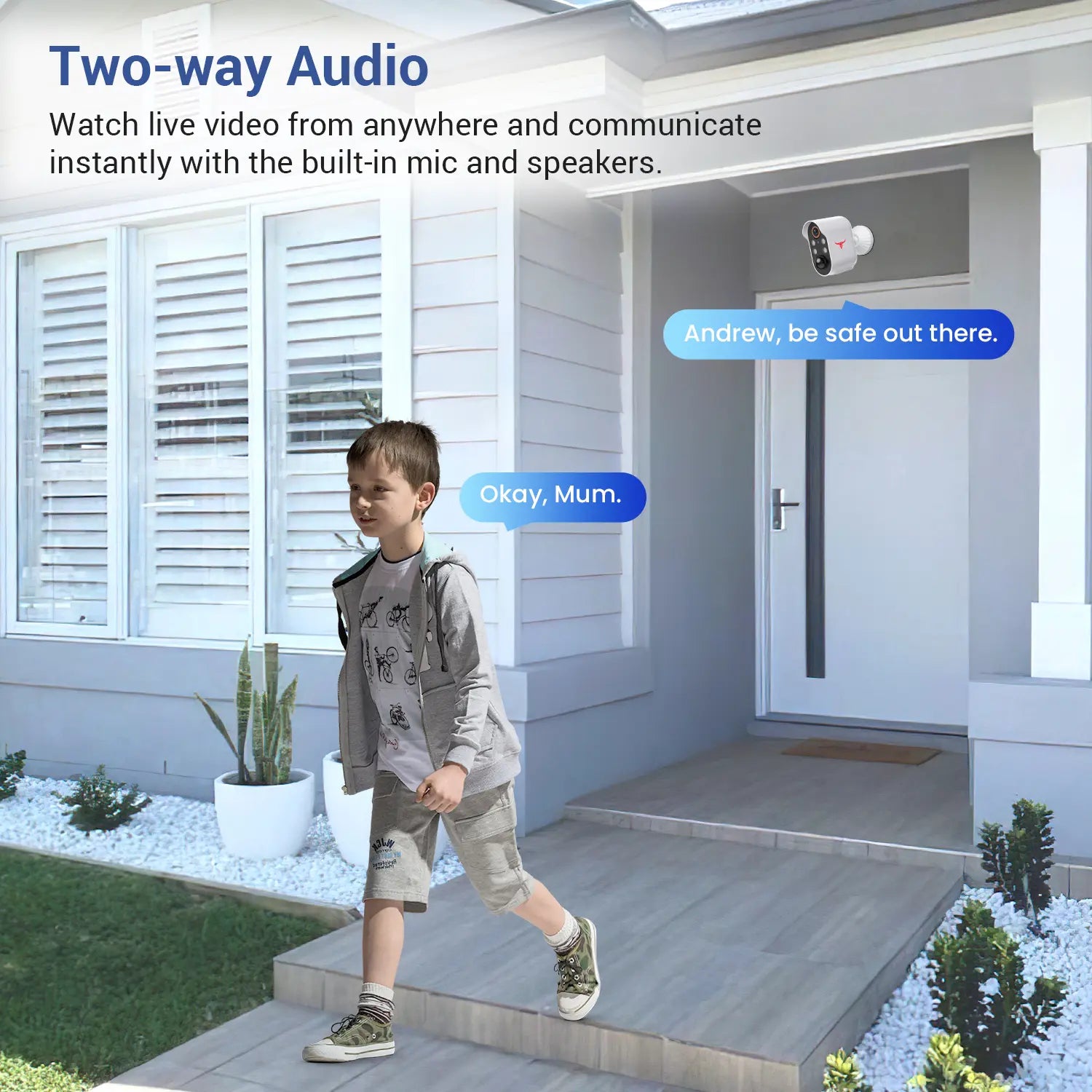 Wireless Security Camera with AI Human Detection, PIR Motion Detect, Night Vision Security Camera, 2-Way Talk, Cloud Storage Service, Rechargeable Battery Included, Wi-Fi Camera, Wireless Camera, Battery Camera for Home Security, IP Camera Outdoor, 2.4Ghz