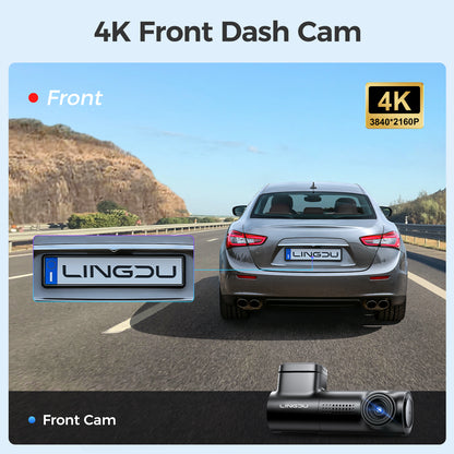 Car Dash Camera D500 4K UHD Wifi GPS Night Vision 150 Wide Angle 1-Pack