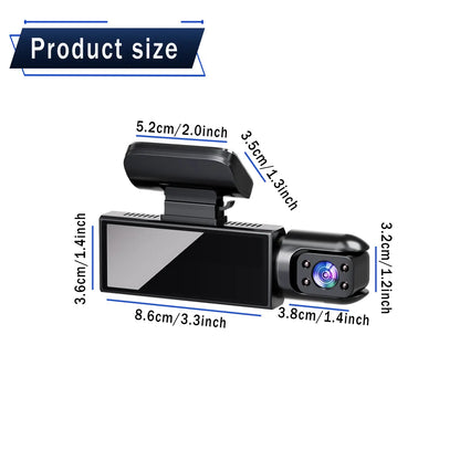 Full HD 1080P Dual Camera Dash Cam 3.16 Inch IPS Screen Car Driving Recorder with IR Night Vision G Sensor Loop Recording Parking Monitor Wide Angle Lens Accident Evidence Car Camera 4K Dashcam for Safety 24 Hour Parking Mode Car Accessories Electronics C
