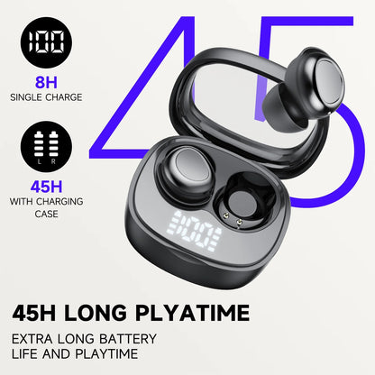 Sleep Ear Buds, Bluetooth 5.4 Ultra-Mini Sleep Earbuds for Side Sleepers, Hi-Fi Stereo 3D Bass Noise Cancelling Wireless Headphones, 53H Playtime with IP7 Waterproof LED Earphones, USB C
