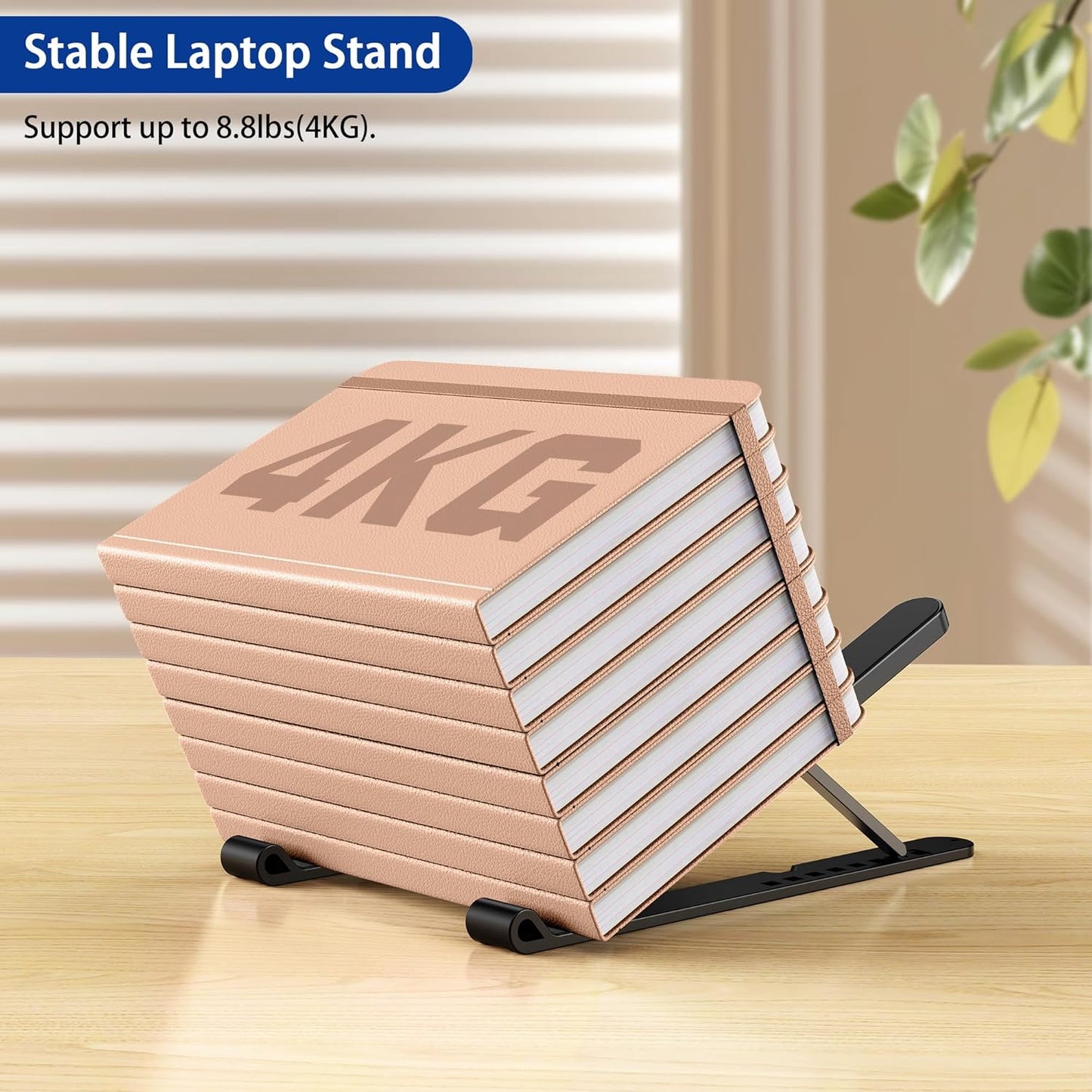LS01 Pro Ergonomic Laptop Stand, Plastic Laptop Riser, Portable and Adjustable Notebook Computer Holder Compatible with 10-14" Laptops (Black)