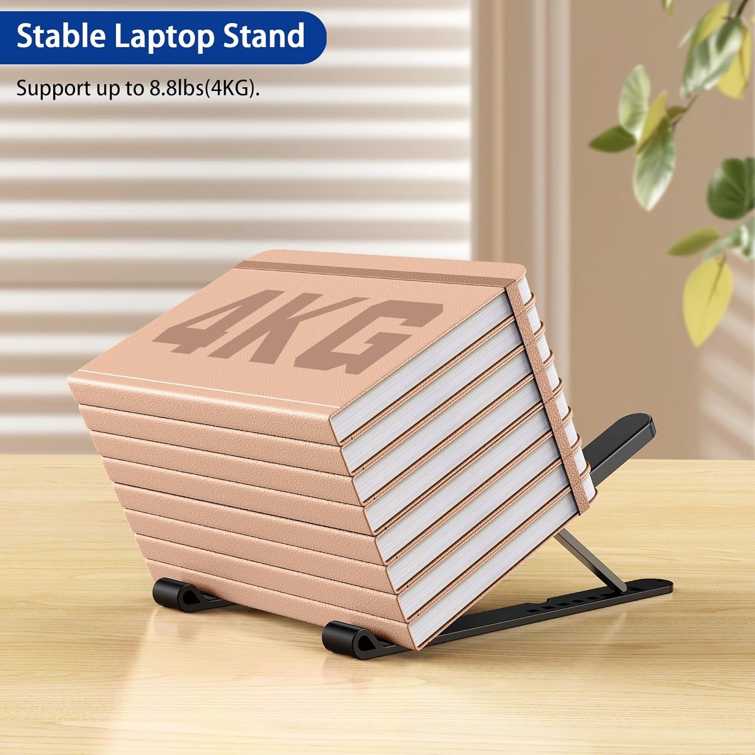 LS01 Pro Ergonomic Laptop Stand, Plastic Laptop Riser, Portable and Adjustable Notebook Computer Holder Compatible with 10-14" Laptops (Black)