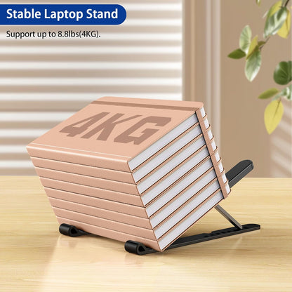 LS01 Pro Ergonomic Laptop Stand, Plastic Laptop Riser, Portable and Adjustable Notebook Computer Holder Compatible with 10-14" Laptops (Black)