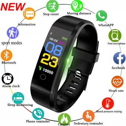 Waterproof Smart Wristwatch with Bluetooth Wireless Connectivity, Phone Notifications, Heart Rate & Blood Pressure Monitoring, Fitness Tracker Remote Control Smart Band for Men Women Summer Vibes Wearable