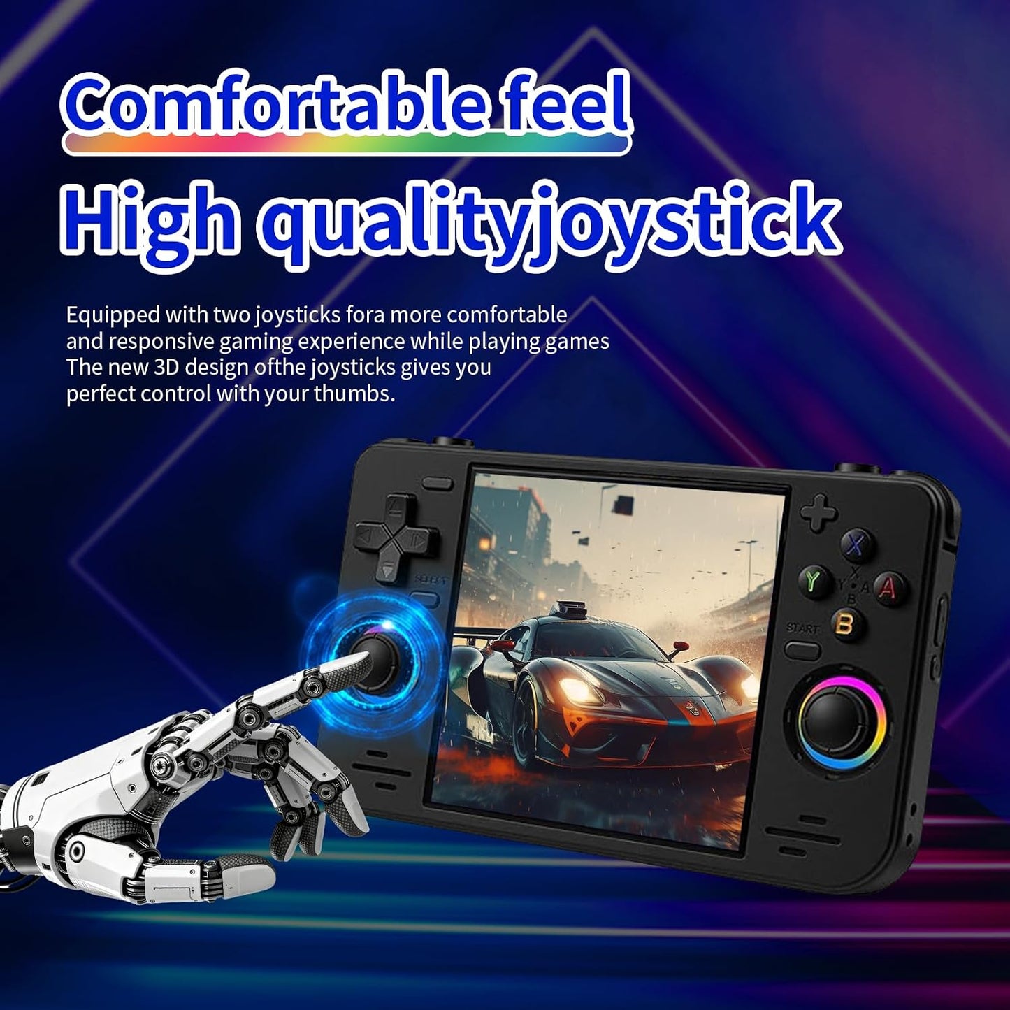RF40H Retro Handheld Game Console, 4.0 Inch 720X720 IPS Screen, Built-In 18,000+ Classic Game, Portable Hand Held Open Source Linux System, 4000Mah Battery Retro Gaming Console (White)