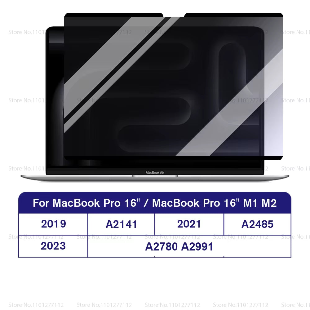 M1 M2 M3 Removable Magnetic Privacy Screen Protector for Macbook Pro Air 13 13.6 14 15.3 16.2 Inch Anti-Spy/Peep Laptop Filter