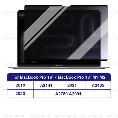M1 M2 M3 Removable Magnetic Privacy Screen Protector for Macbook Pro Air 13 13.6 14 15.3 16.2 Inch Anti-Spy/Peep Laptop Filter