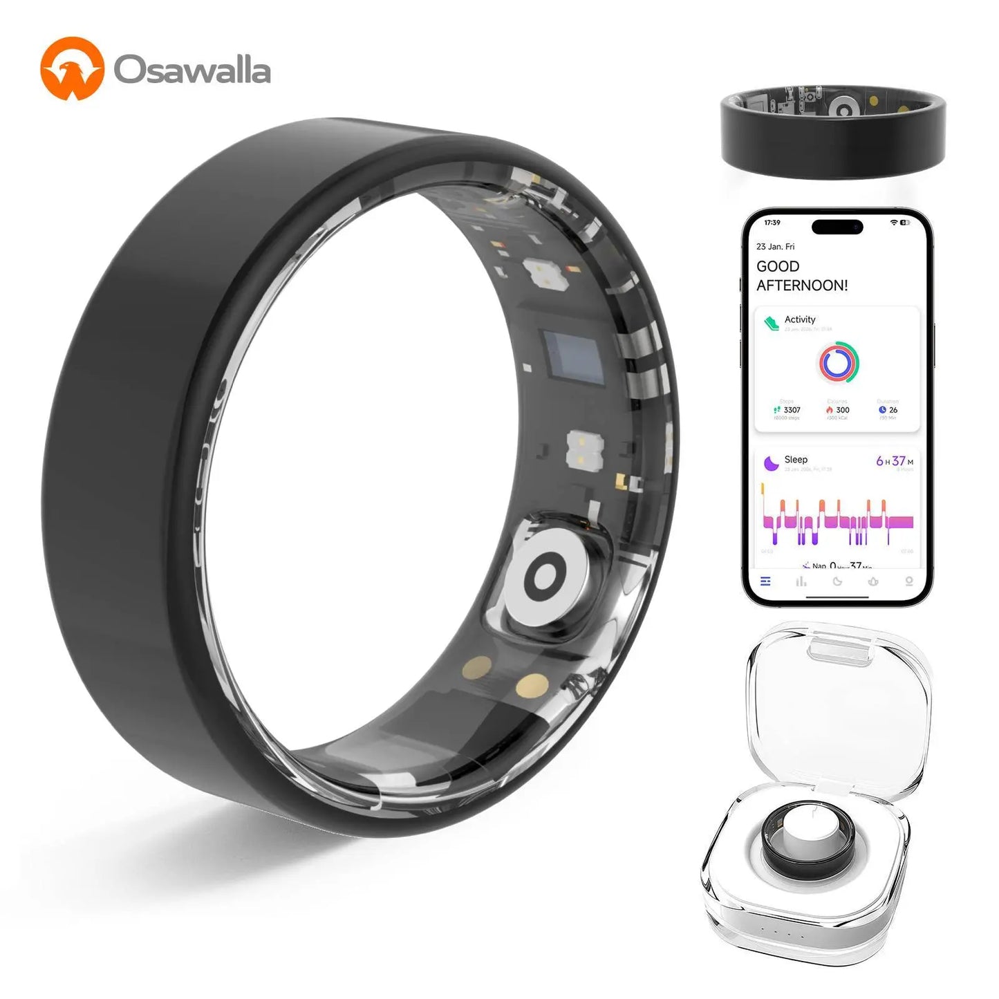 2026 New Smart Ring, Sleep & Heart Rate Monitoring,5Atm Waterproof for Swimming, Unisex Couple Style, Compatible with Android & Ios Tiktokshopbacktoschool