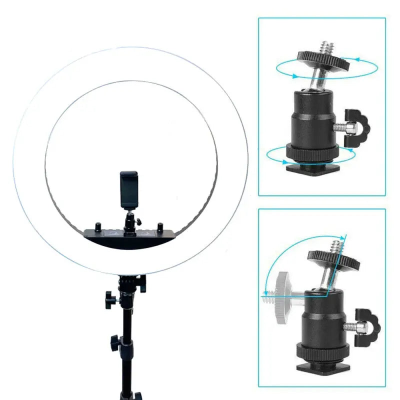 18'' Inch LED Ring Light Kit with Tripod Stand Dimmable 5500K for Phone Camera Live Makeup