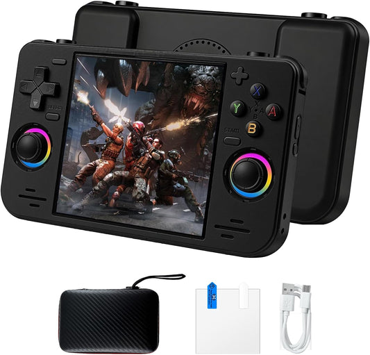 RF40H Retro Handheld Game Console, 4.0 Inch 720X720 IPS Screen, Built-In 18,000+ Classic Game, Portable Hand Held Open Source Linux System, 4000Mah Battery Retro Gaming Console (Black 64GB) (Balck)