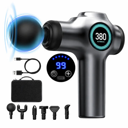 Bilolly Massage Gun, Deep Tissue Massage Gun, Impact Back Massage Gun, Portable Mini Muscle Massage Gun, Suitable for Exercised Muscles, Relieves Pain, Equipped with 8 Massage Heads and 99 Adjustable Speeds.