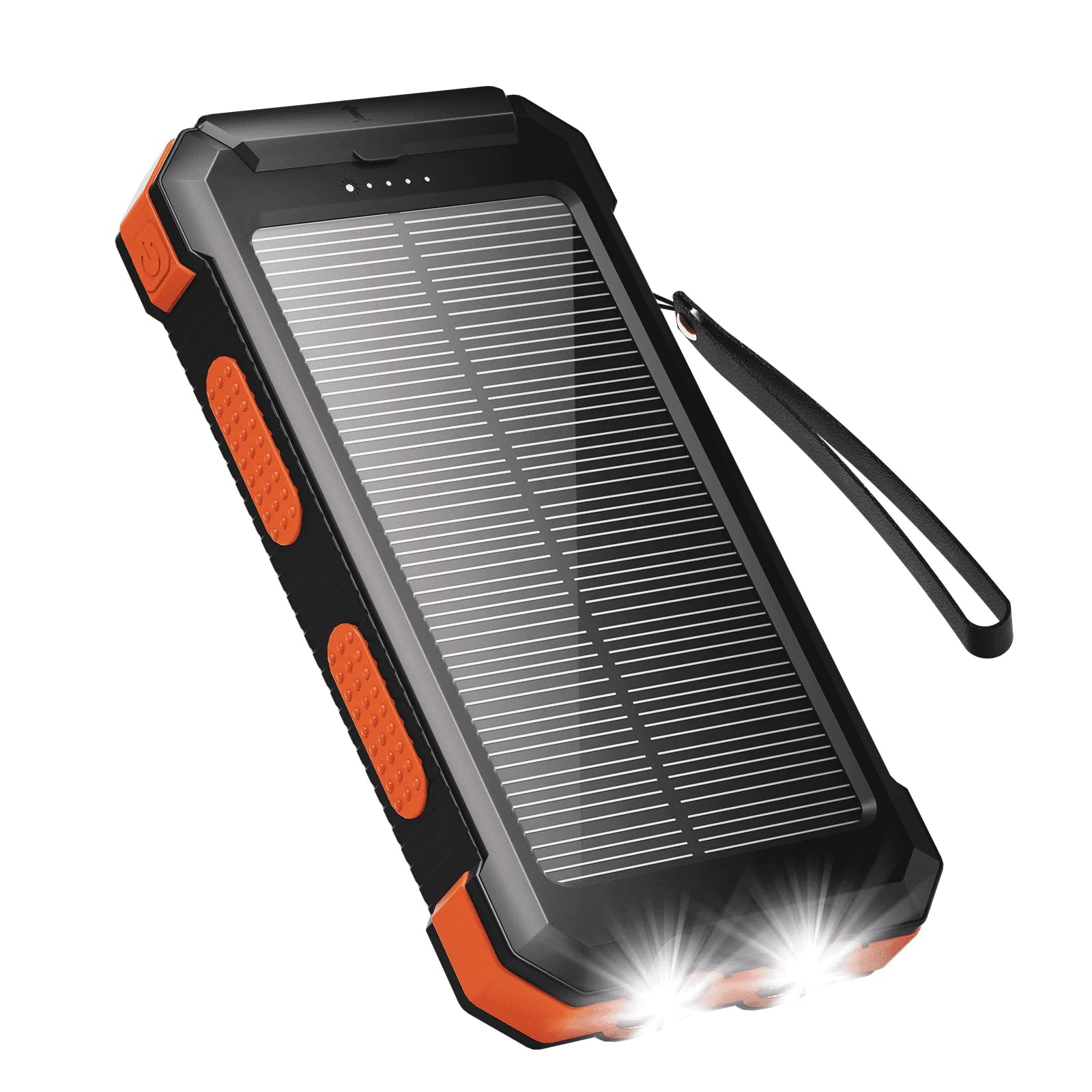 30000Mah Solar Power Bank, Portable Charger for Outdoor Camping Hiking, 12W USB Charging, Orange