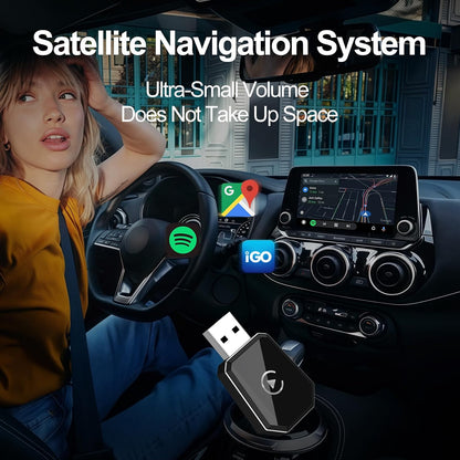 Wireless Carplay Adapter, Android Auto Adapter Plug and Play 2025 Carplay, Convert Wired to Wireless Supports Car Original Control, Mini Car Play Box for Cars