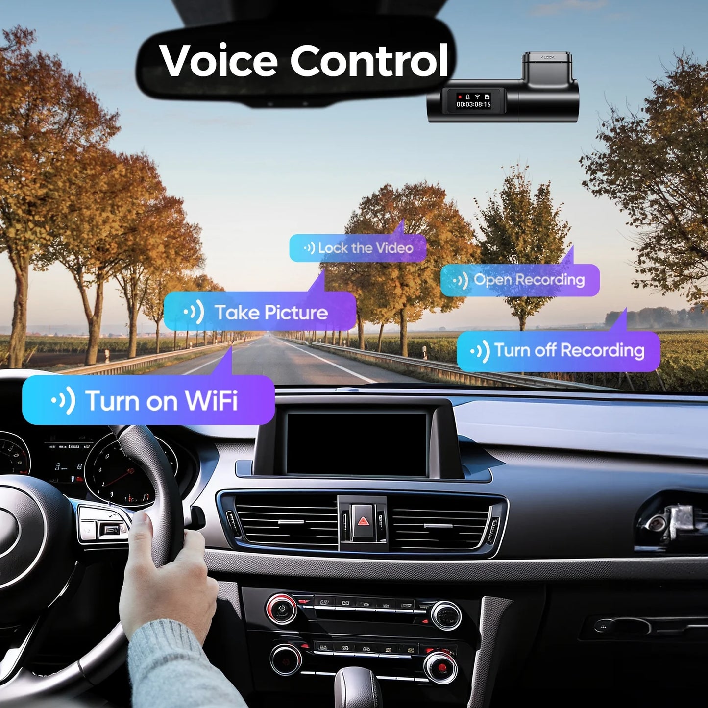 Car Dash Camera D500 4K UHD Wifi GPS Night Vision 150 Wide Angle 1-Pack