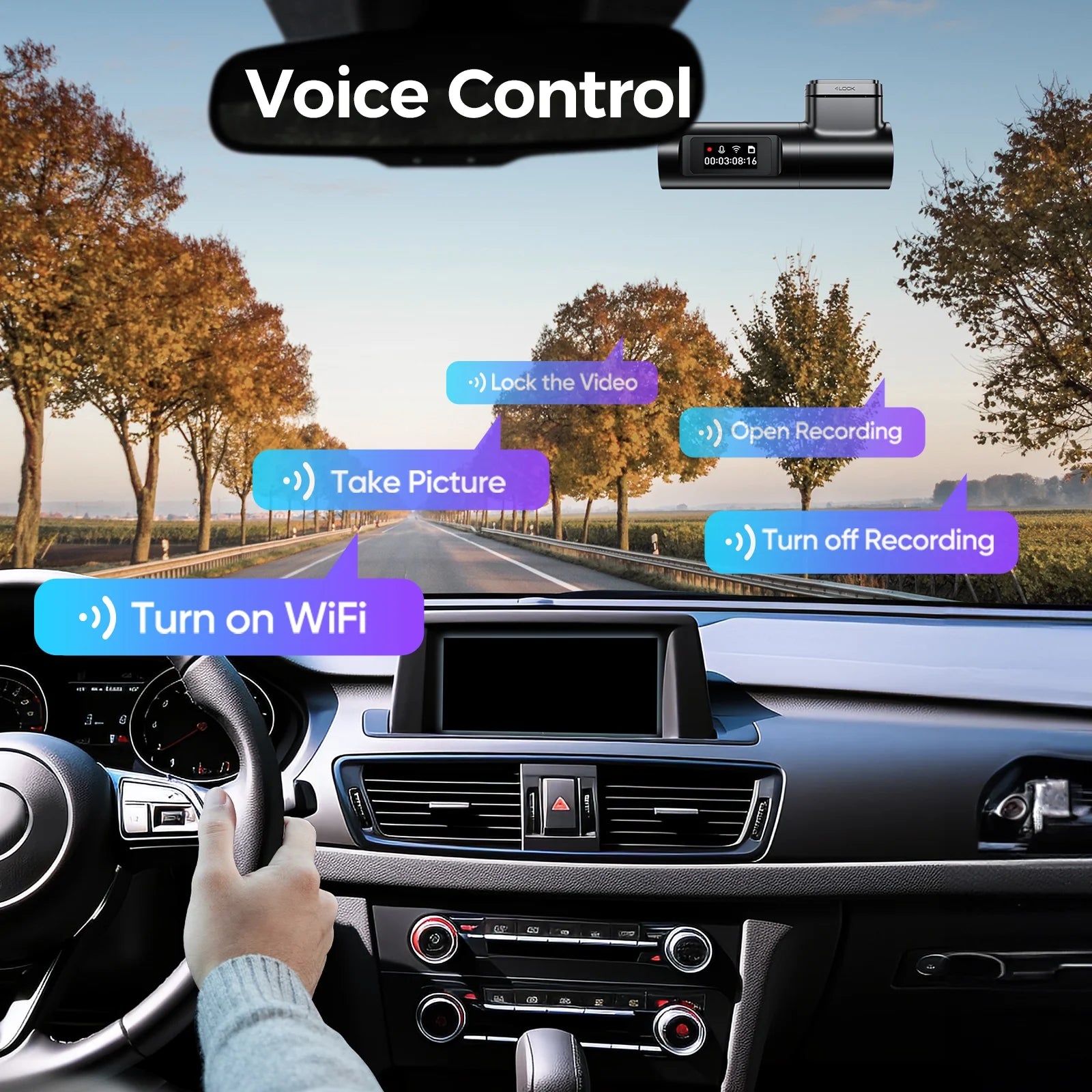 Car Dash Camera D500 4K UHD Wifi GPS Night Vision 150 Wide Angle 1-Pack