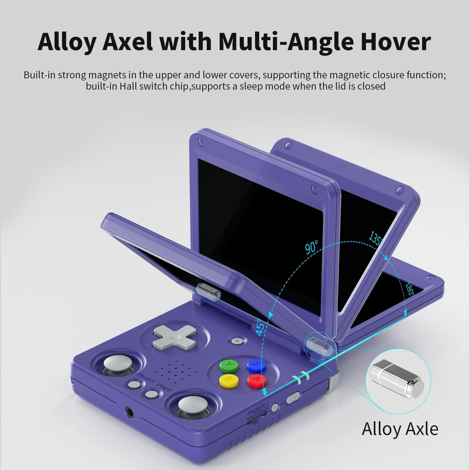 Anbernic RG34XXSP Retro Handheld Game Console RG34XX SP Retro Gaming Console with 64G Preloaded 5000+ Games,3300 Mah Battey, Portable Pocket Arcade Support 30+ Simulators 5G Wifi Bluetooth HD Indigo
