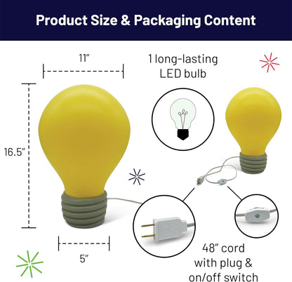 16.5-Inch Lightbulb Novelty Light – LED Lighted Novelty Blow Mold Lamp – Fun, Quirky Decoration for Kitchen or Party Display