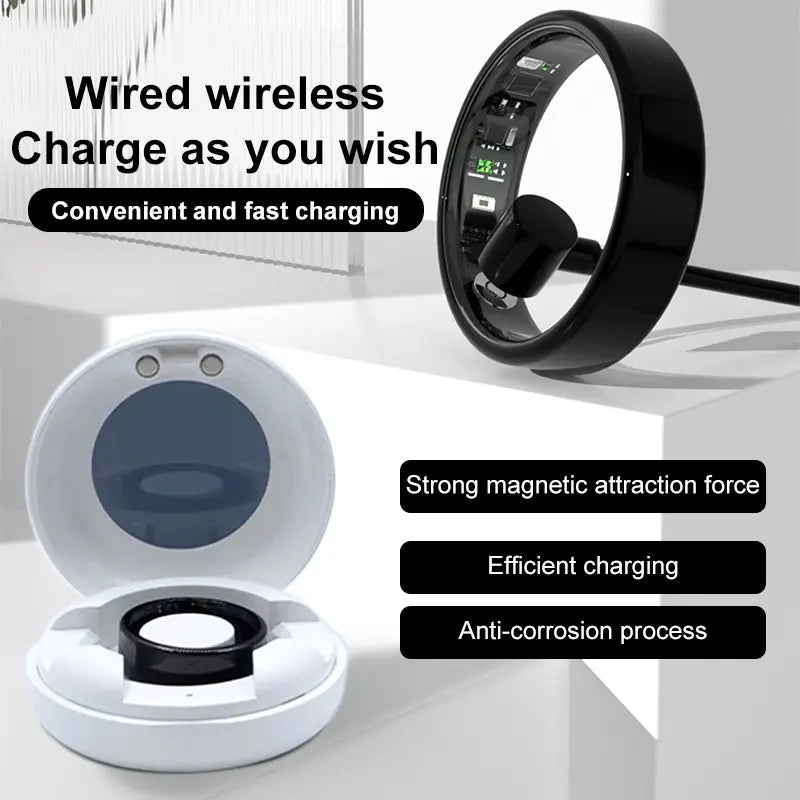 Smart Ring with Ultra-Narrow Bezel Design, Stylish Waterproof Wearable, 24/7 Health Monitoring, Heart Rate, Sleep and Activity Tracking, Multiple Sizes Available