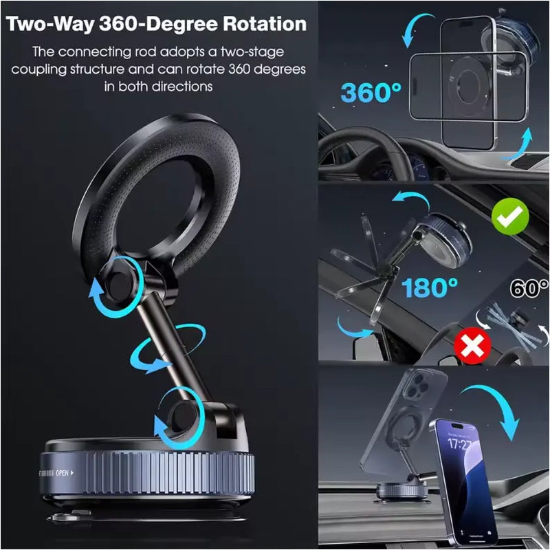 Universal Magnetic Car Phone Mount 360 Rotation Suction Cup Holder for Iphone Samsung