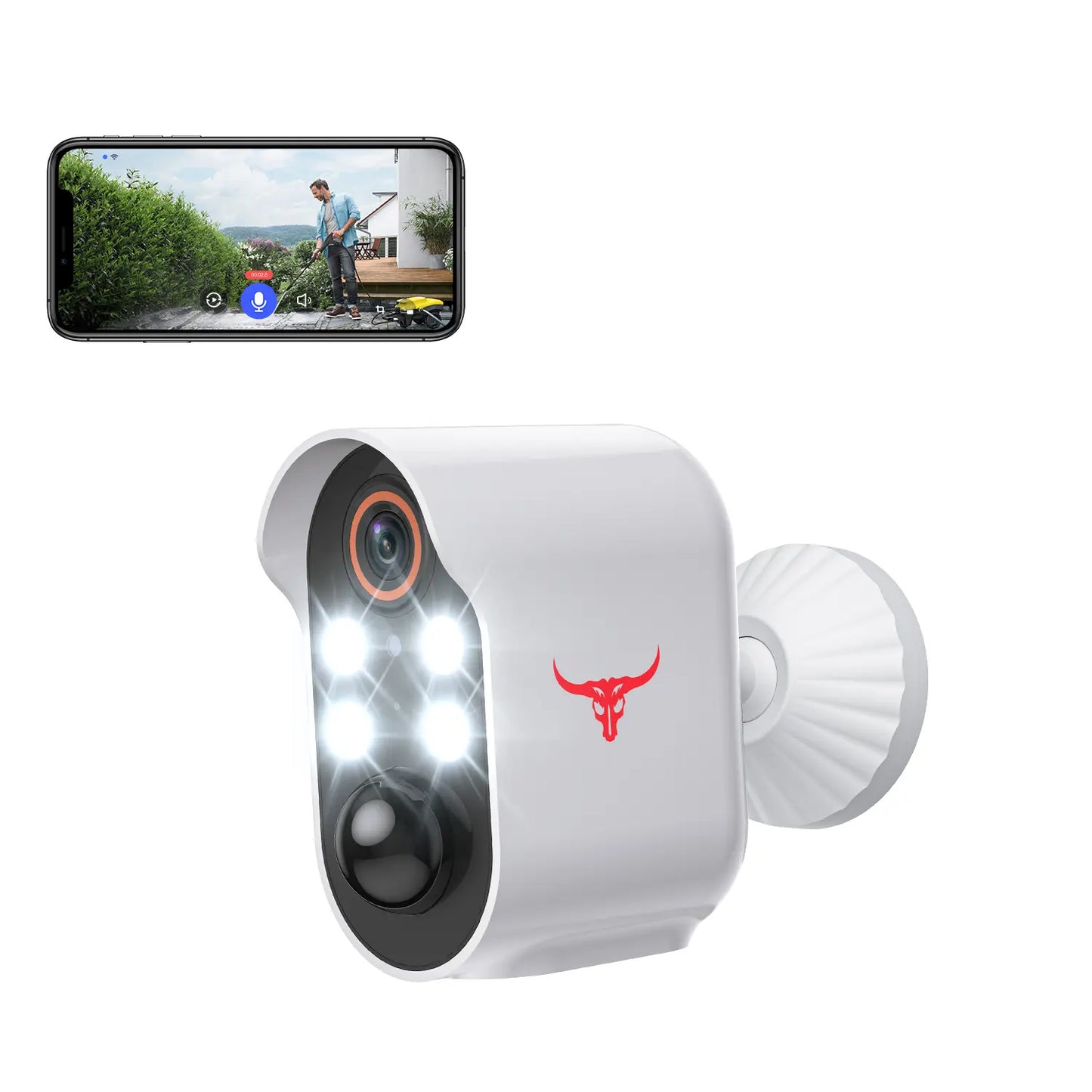 Wireless Security Camera with AI Human Detection, PIR Motion Detect, Night Vision Security Camera, 2-Way Talk, Cloud Storage Service, Rechargeable Battery Included, Wi-Fi Camera, Wireless Camera, Battery Camera for Home Security, IP Camera Outdoor, 2.4Ghz