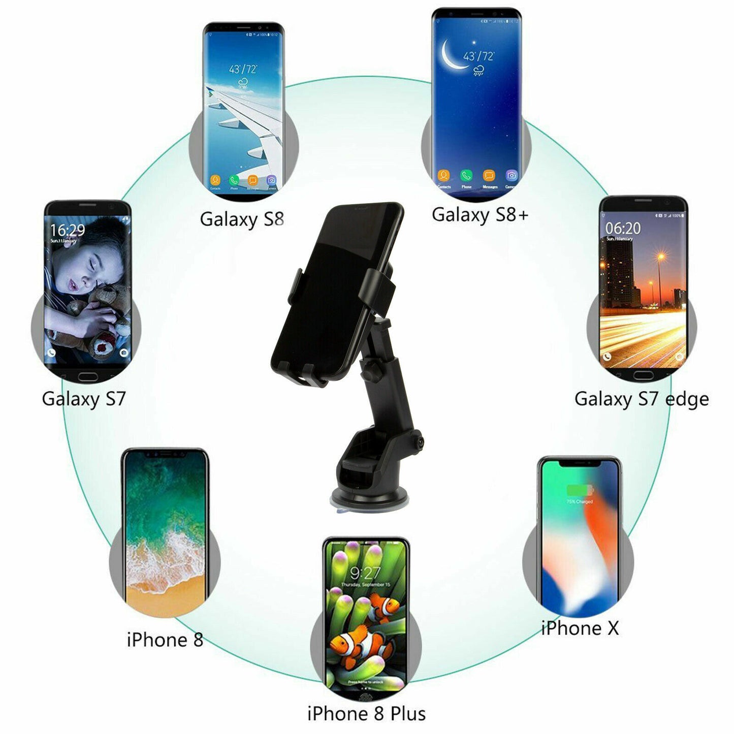 30W Fast Car Wireless Charger 2 in 1 Clamping Phone Holder Mount for Samsung