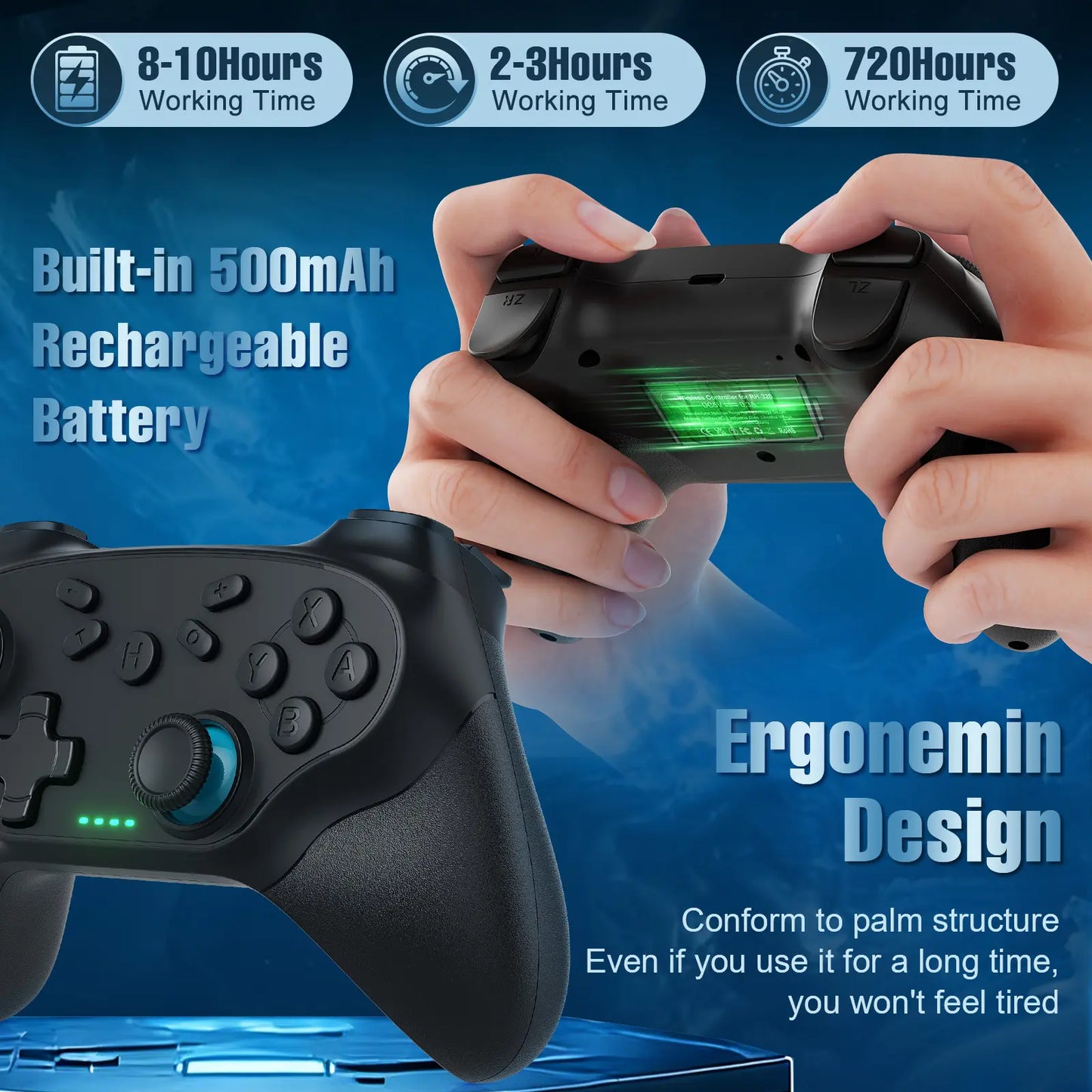 2-Pack Wireless Controller for Nintendo Switch, Switch 2/1 Lite/Oled/Pc/Android/Ios, Dual Vibration, Screenshot, Bluetooth, Turbo, 2 Pack, Enhanced Gaming Experience, Long Battery Life