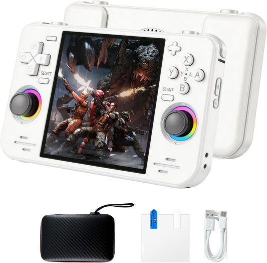 RF40H Retro Handheld Game Console, 4.0 Inch 720X720 IPS Screen, Built-In 18,000+ Classic Game, Portable Hand Held Open Source Linux System, 4000Mah Battery Retro Gaming Console (White)