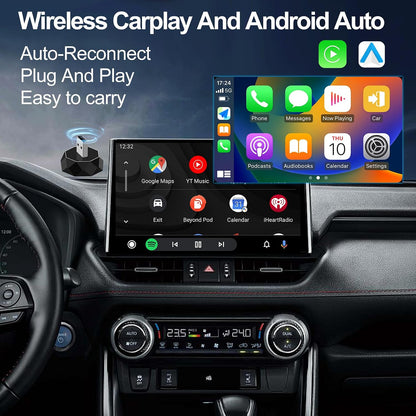 Wireless Carplay Adapter, Android Auto Adapter 2025 Carplay, Plug and Play Convert Wired to Wireless Supports Car Original Control, Mini Car Play Box for Cars