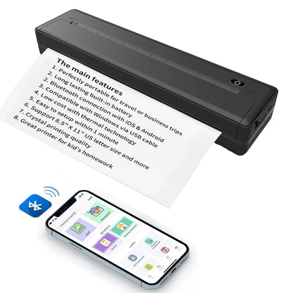 JOYYE Portable Printer, Portable A4, Mini Printer & Cartoon Sticker, Portable Thermal Printer, Travel, Mobile Office, School
