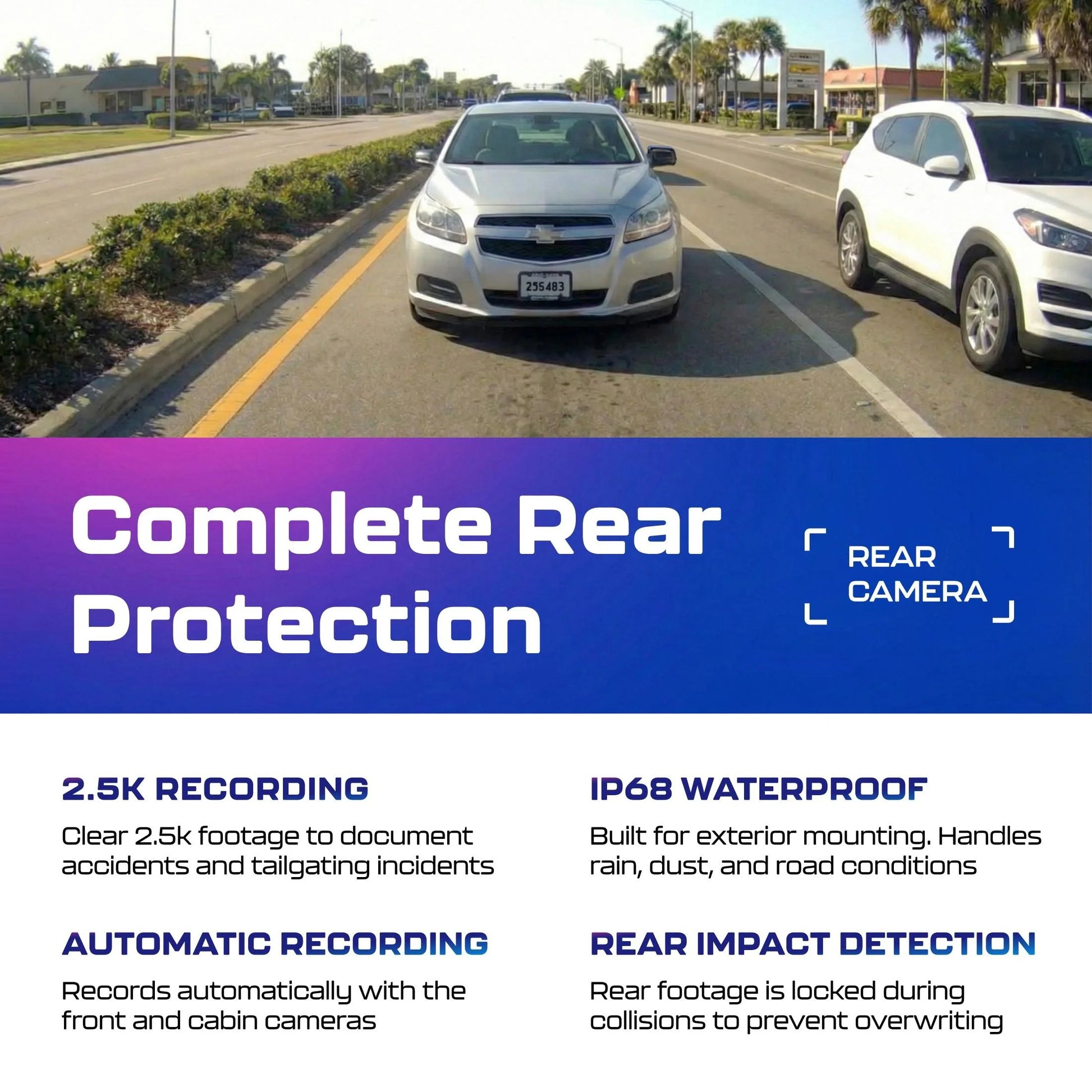 M550 3 Channel Dash Cam, 4K+2.5K Dual Dash Camera for Cars Built-In Wifi GPS, 1440P+1080P Front and Rear Inside, 64GB Card Included, 3.19" IPS Screen, WDR, IR Night Vision, Parking Mode