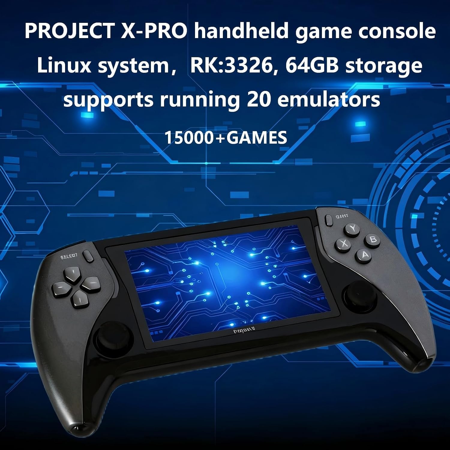 Handheld Video Game Console, 4.3-Inch IPS Screen, Black | Portable Retro Gaming Console, Linux System, 64GB, 20+ Emulator, Supports HD Output