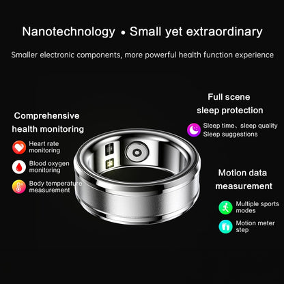 Smart Rings for Men & Women, NFC Fitness Ring with Sleep Body Temperature Monitoring Step Counter Function, IP68 Electronic Gadgets for Video Scrolling Page Flipping (23)
