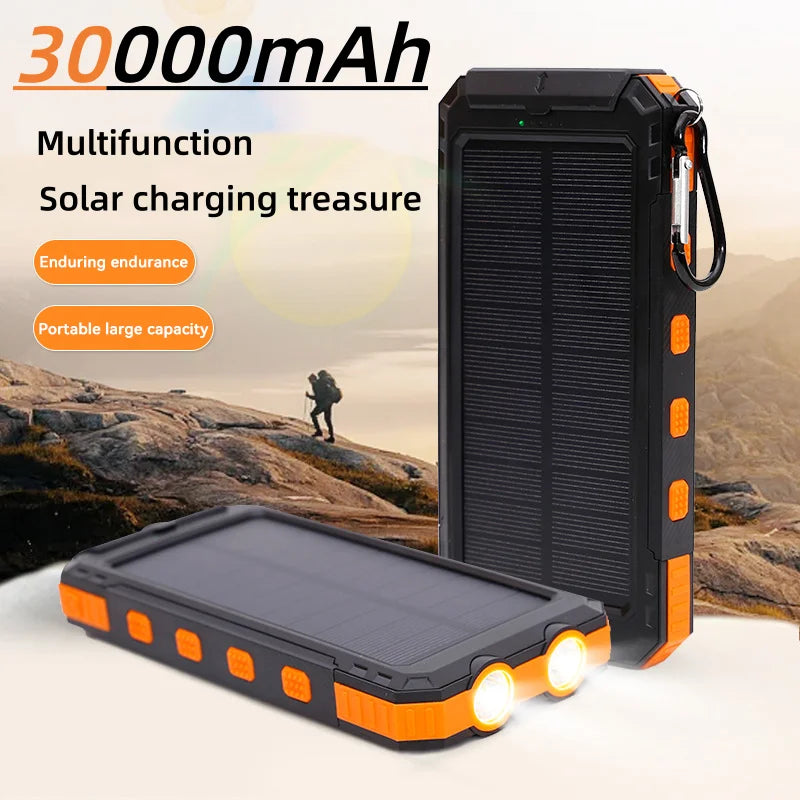 Waterproof Outdoor Solar Power Bank 30000Mah Dual USB Travel Outdoor Portable Mobile Phone Charger Solar Power Bank for Camping