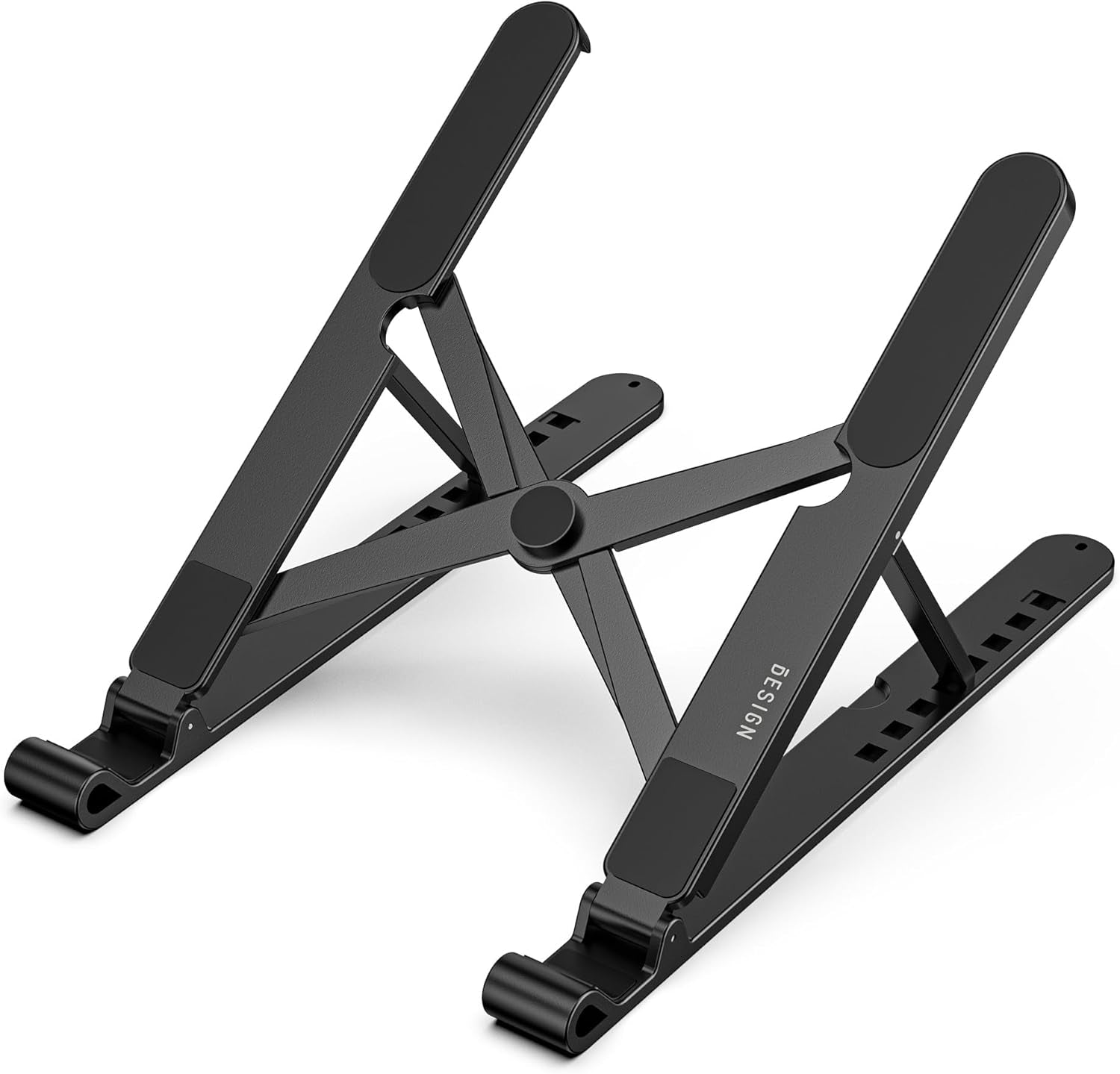 LS01 Pro Ergonomic Laptop Stand, Plastic Laptop Riser, Portable and Adjustable Notebook Computer Holder Compatible with 10-14" Laptops (Black)