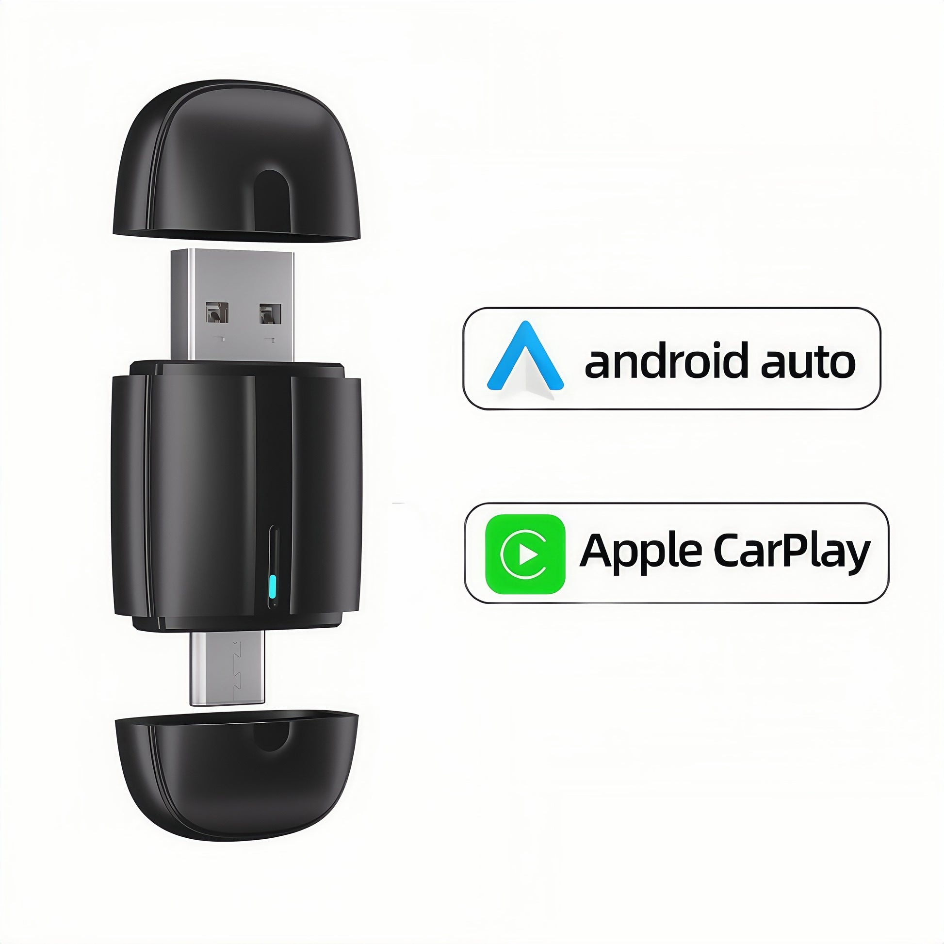 Dnxniaify New In-Car Wireless Carplay Adapter for Apple and Android Systems, Mini Size, Fast Connection, Super Strong Signal without Delay, Stable Control
