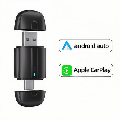 Dnxniaify New In-Car Wireless Carplay Adapter for Apple and Android Systems, Mini Size, Fast Connection, Super Strong Signal without Delay, Stable Control