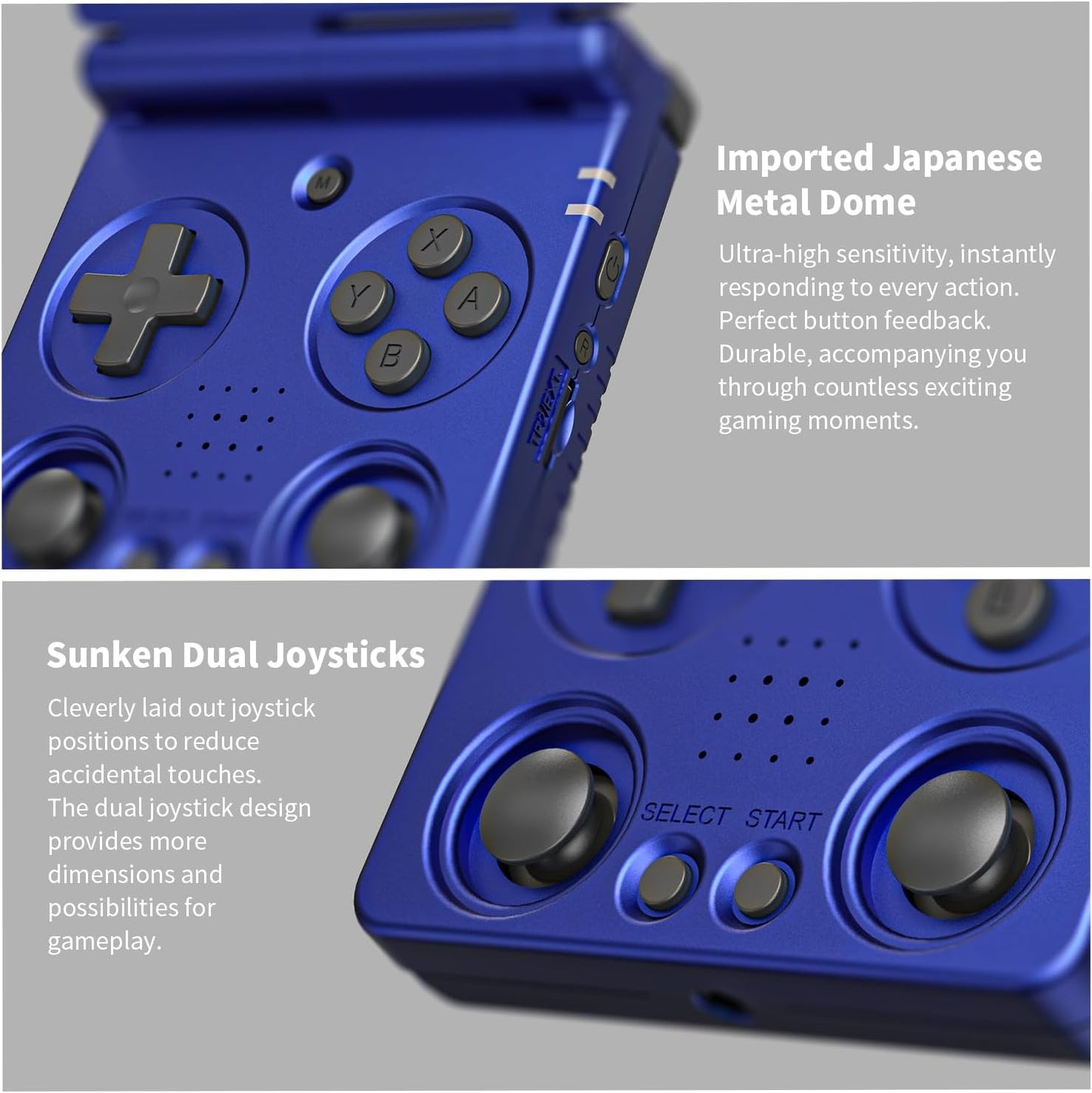 Anbernic RG34XXSP Retro Handheld Game Console Linux 3.4 Inch IPS Screen 720*480 5000+ Classic Games 64G Card RG 34XXSP 3300Mah Battery Compatible with Wifi HDMI Bluetooth Blue