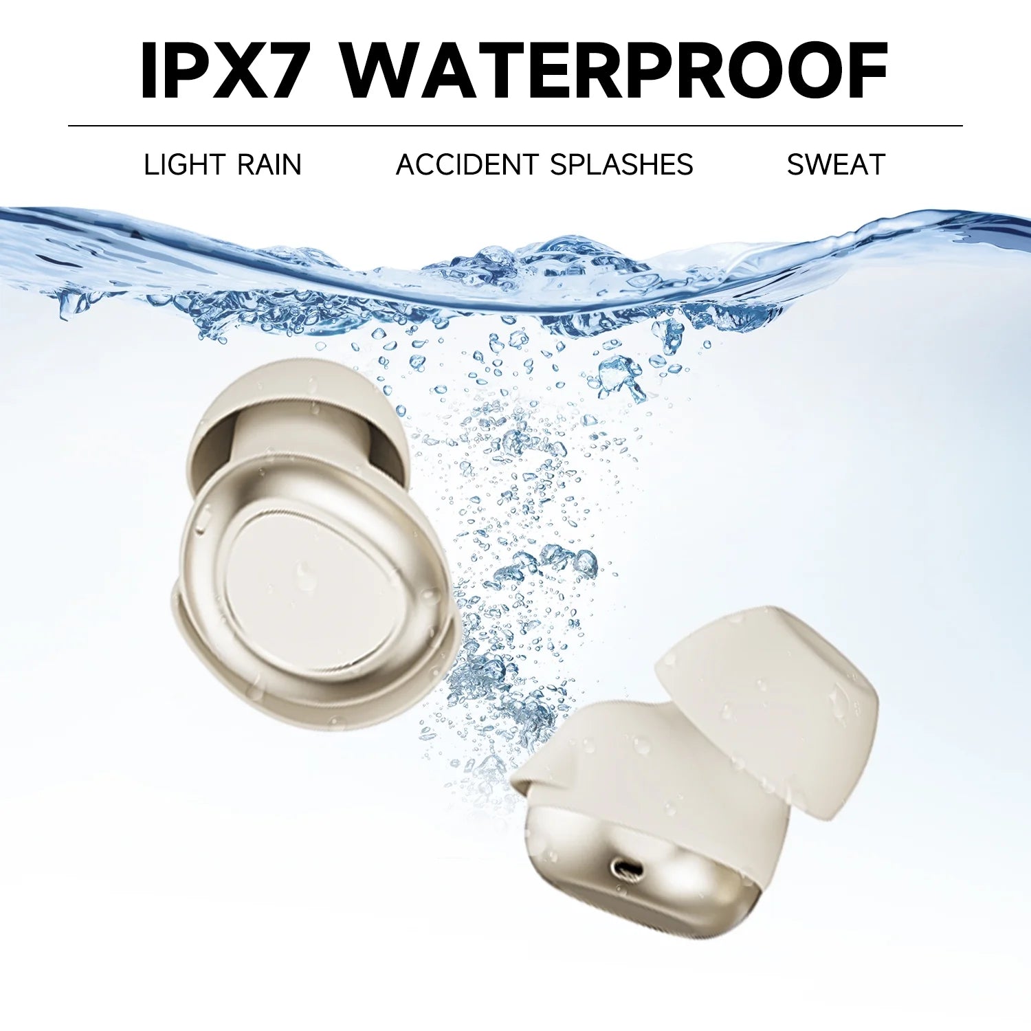 Sleep Earbuds, Bluetooth 5.4 Headphones, Ultra-Mini Wireless Earbuds for Side Sleepers, Hi-Fi Stereo 3D Bass Noise Cancelling Wireless Headphones, 53H Playtime with IP7 Waterproof LED Ear Buds, USB C